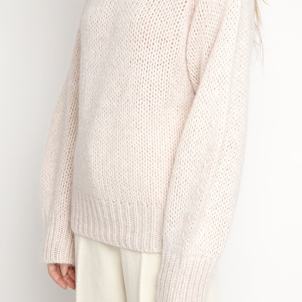 FORTE FORTE Mouliné Mohair Turtleneck Sweater in Blush - Picture 4 of 9